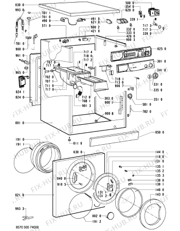 Взрыв-схема стиральной машины Whirlpool AWM 5050 - Схема узла