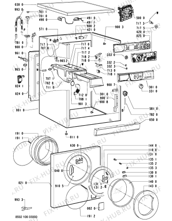 Схема №2 AWO 6121 с изображением Обшивка для стиралки Whirlpool 481245215216