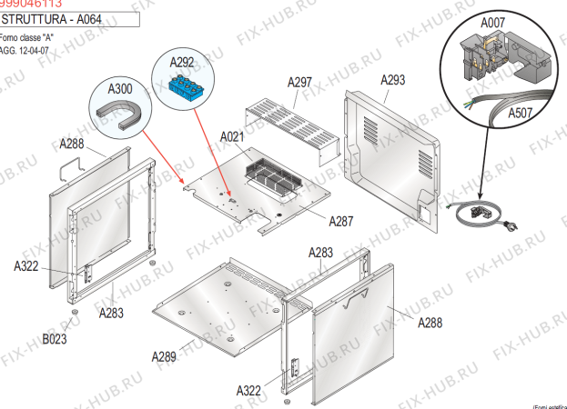 Взрыв-схема плиты (духовки) Gorenje O810A-1 (179427, FT60CEQ) - Схема узла 02