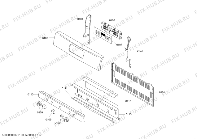 Схема №4 HGS3063UC с изображением Панель для плиты (духовки) Bosch 00248802