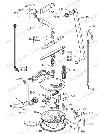 Взрыв-схема посудомоечной машины Zanussi DA4152 - Схема узла Hydraulic System 272