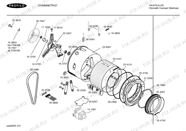 Схема №4 OCM6990TR Facelifting 99 с изображением Клапан для стиральной машины Bosch 00183329