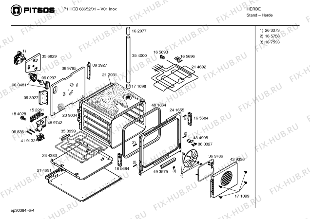 Схема №3 P1HCB88650 с изображением Панель управления для плиты (духовки) Bosch 00432005