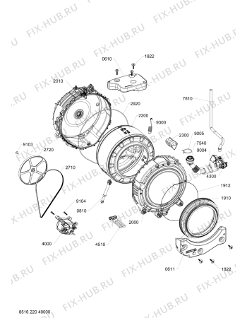 Схема №1 AWSE 7000 с изображением Фрикционное колесо для стиральной машины Whirlpool 482000003597