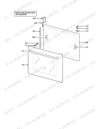 Взрыв-схема плиты (духовки) Zanussi ZCG7701XN - Схема узла H10 Main Oven Door (large)