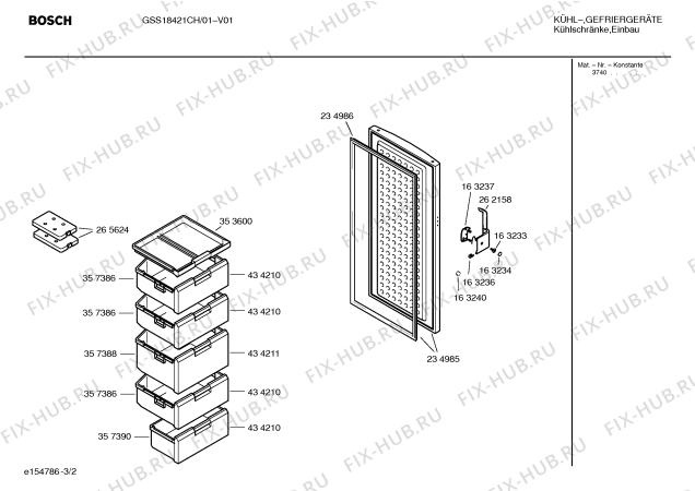 Взрыв-схема холодильника Bosch GSS18421CH - Схема узла 02