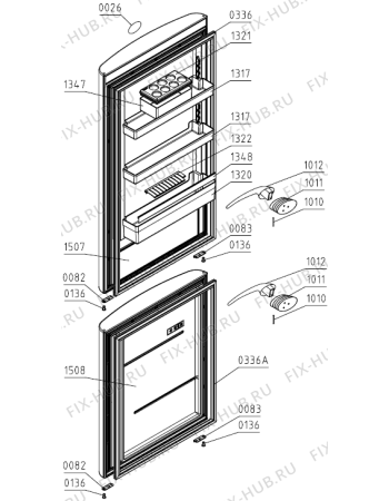 Взрыв-схема холодильника Gorenje ORK193CR(731037, HZS3369AF) - Схема узла 03