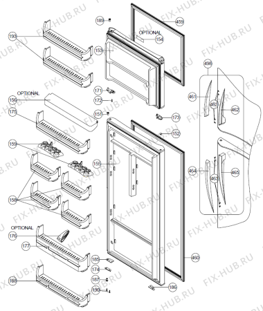 Схема №3 NRF81534W (250924, NT640MCEX.STK) с изображением Дверка для холодильной камеры Gorenje 262017