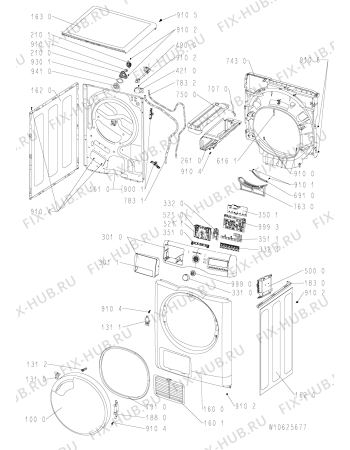 Схема №2 AZA-HP 9150W с изображением Обшивка для стиральной машины Whirlpool 481010600359