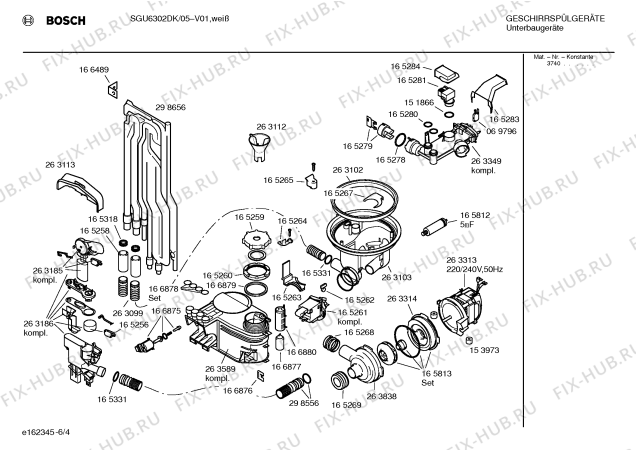 Взрыв-схема посудомоечной машины Bosch SGU6302DK - Схема узла 04