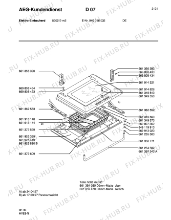 Взрыв-схема плиты (духовки) Aeg 5302E-M - Схема узла Section3