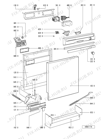 Схема №3 ADP 746 WH с изображением Панель для посудомоечной машины Whirlpool 481245370524