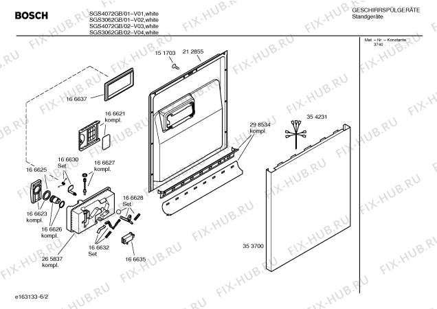 Схема №6 SGS3062GB с изображением Инструкция по эксплуатации для посудомоечной машины Bosch 00529048