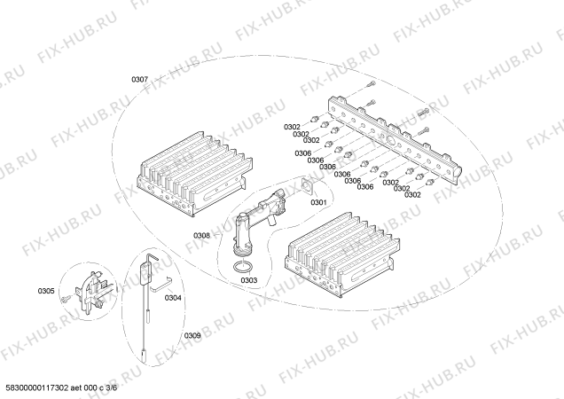Взрыв-схема водонагревателя Bosch RDT2214 - Схема узла 03