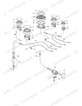 Взрыв-схема плиты (духовки) DELONGHI PGVX 965 GHI - Схема узла 3