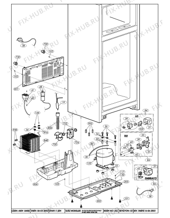 Взрыв-схема холодильника Beko BEKO NDP 9560 WD (6032408129) - COMPRESSOR ASSY( B-910-B-930-B-955-B-985)