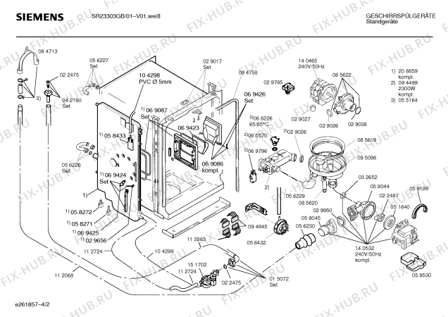 Взрыв-схема посудомоечной машины Siemens SR23303GB - Схема узла 02