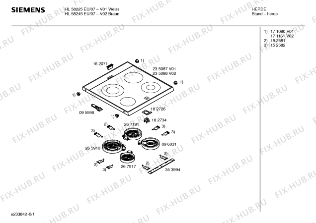 Схема №4 HL58245EU с изображением Панель управления для плиты (духовки) Siemens 00362627