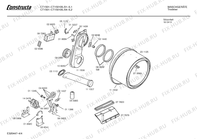 Схема №4 CT15010IL CT1501 с изображением Панель для сушилки Bosch 00278328