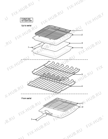 Взрыв-схема плиты (духовки) Tricity Bendix SB462B - Схема узла H10 Furniture