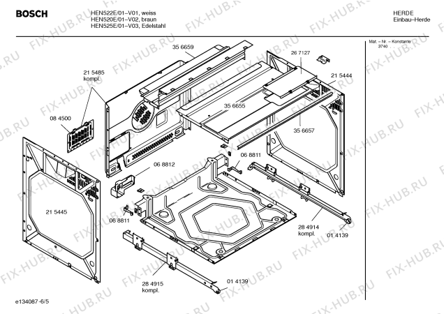 Взрыв-схема плиты (духовки) Bosch HEN520E Bosch - Схема узла 05