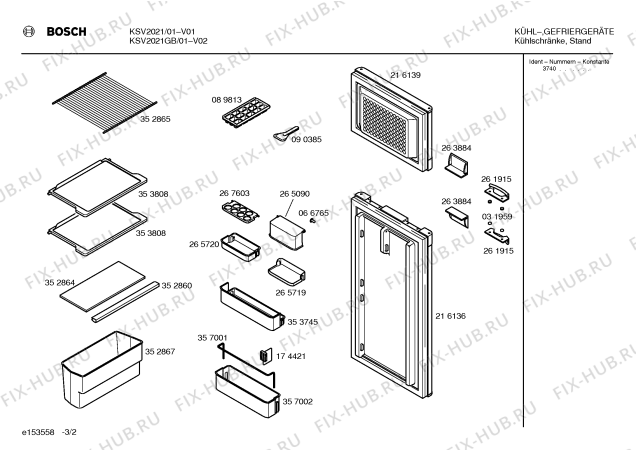 Взрыв-схема холодильника Bosch KSV2021 - Схема узла 02