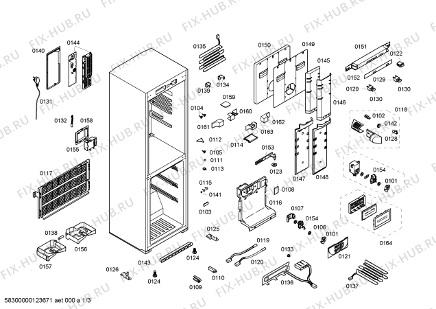 Схема №3 KGX28P40 с изображением Крышка для холодильника Siemens 00609141