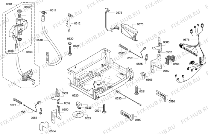 Взрыв-схема посудомоечной машины Gorenje GV64331 (239383, SD6P1GN) - Схема узла 05