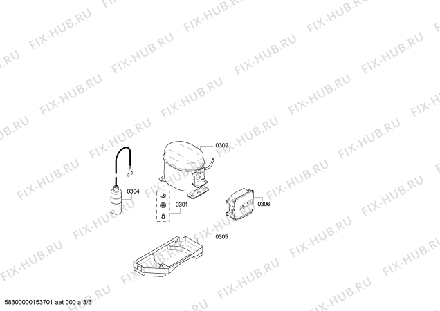 Взрыв-схема холодильника Bosch KFR18A60 - Схема узла 03