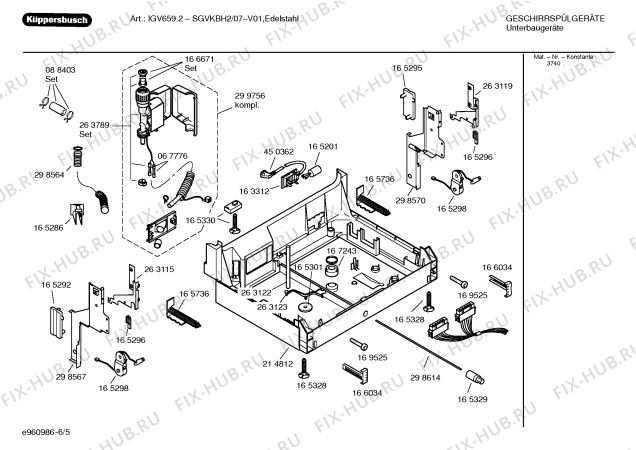 Взрыв-схема посудомоечной машины Kueppersbusch SGVKBH2 IGV659.2 - Схема узла 05
