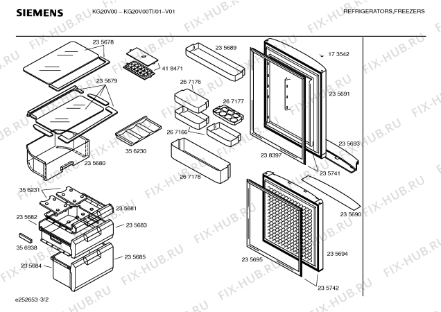 Схема №2 KG20V00TI с изображением Колесо для холодильной камеры Siemens 00174363