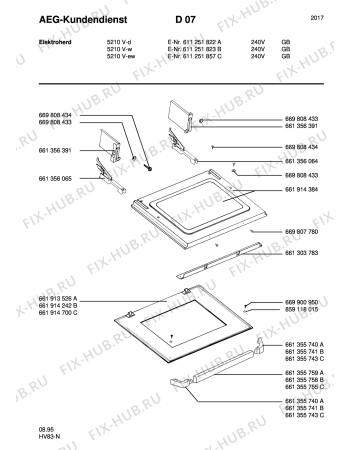 Взрыв-схема плиты (духовки) Aeg 5210V-W GB - Схема узла Section7