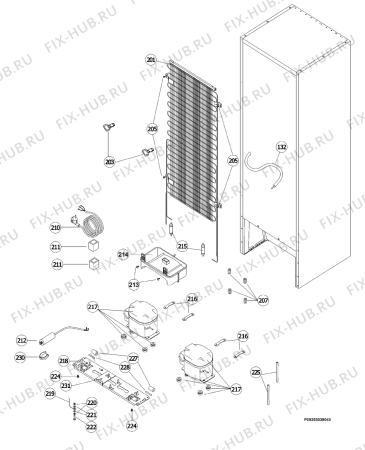 Взрыв-схема холодильника Electrolux ERB37090X - Схема узла Cooling system 017