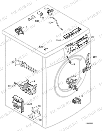 Взрыв-схема стиральной машины Aeg Electrolux L72853A - Схема узла Electrical equipment 268