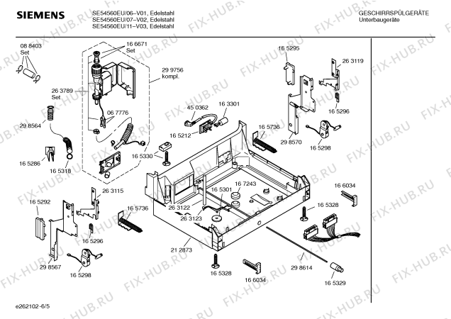 Взрыв-схема посудомоечной машины Siemens SE54560EU - Схема узла 05