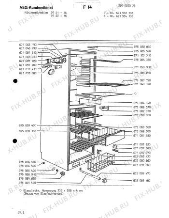 Взрыв-схема холодильника Aeg DT 22 16 - Схема узла Section1