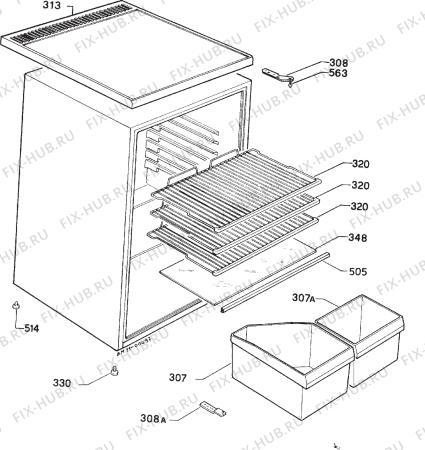 Взрыв-схема холодильника Rosenlew RJVL168 - Схема узла Housing 001
