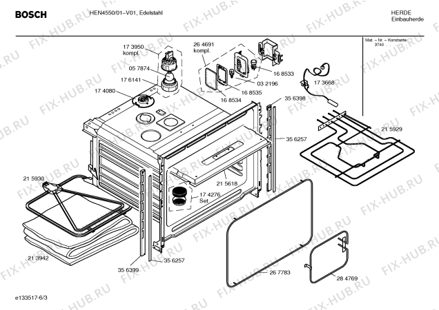 Схема №6 HEN4550 с изображением Панель управления для духового шкафа Bosch 00359126