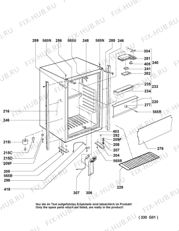 Взрыв-схема холодильника Dometic (N Dc) RH330D - Схема узла Housing 001