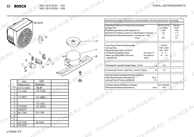 Взрыв-схема холодильника Bosch KSV3213IE - Схема узла 02