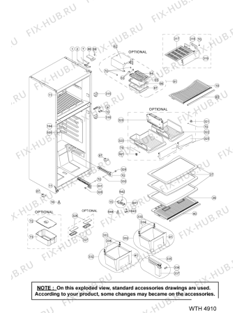 Схема №4 WTH4910 NFX с изображением Дверь для холодильной камеры Whirlpool 482000020586