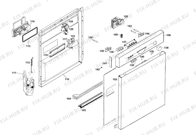 Схема №2 DF56P (F033545) с изображением Обшивка для посудомоечной машины Indesit C00211522