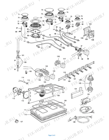 Взрыв-схема плиты (духовки) DELONGHI MQ 161X - Схема узла 2