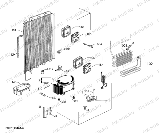 Взрыв-схема холодильника Electrolux IK2808SZR - Схема узла Cooling system 017