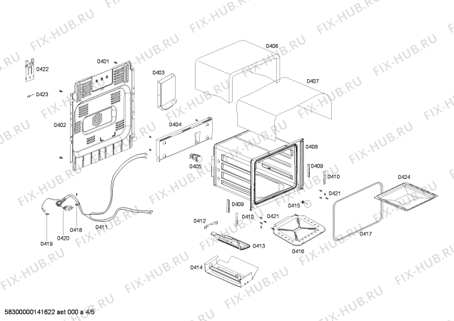 Взрыв-схема плиты (духовки) Bosch HEG47I50SH - Схема узла 04