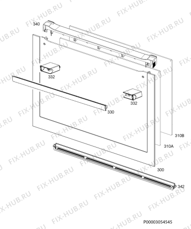 Взрыв-схема плиты (духовки) Electrolux EVY8840AOX - Схема узла Door