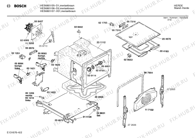 Схема №5 HES6801 с изображением Вал для плиты (духовки) Bosch 00031636