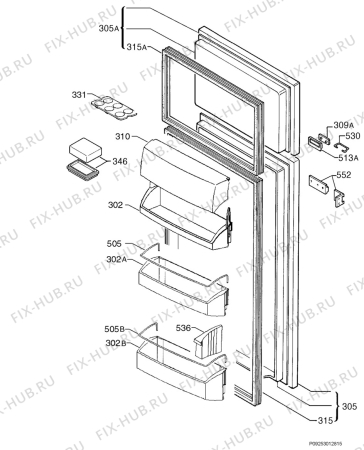 Взрыв-схема холодильника Aeg SD91240-4I - Схема узла Door 003