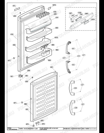 Взрыв-схема холодильника Beko BEKO CNE 32100 (7202548713) - DOOR ACCESSORIES (B-764)