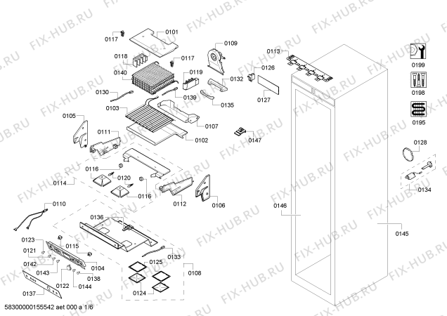 Схема №5 RF463700 с изображением Монтажный набор для холодильника Bosch 00704921